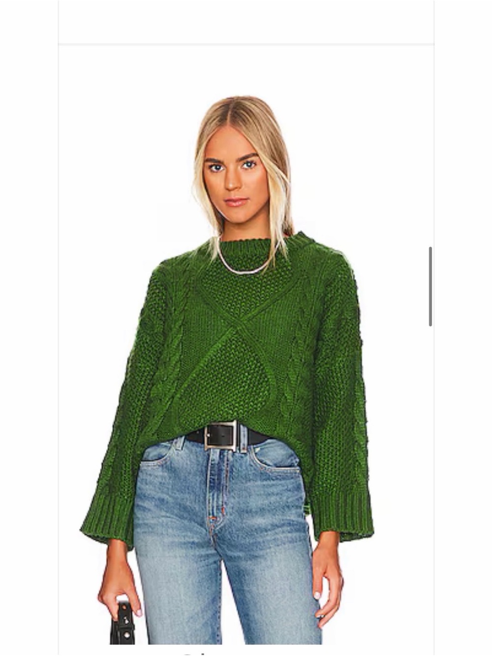 NWOT SNDYS x REVOLVE Carrie Cable
Knit Pullover size small